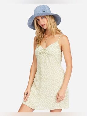 Billabong Green Floral Sun Chaser Mini Dress